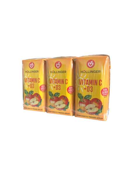 Minibrick Zumo manzana con Vit.C+D3 Bio 3x200ml Hollinger Minibrick Zumo manzana con Vit.C+D3 Bio 3x200ml Hollinger
